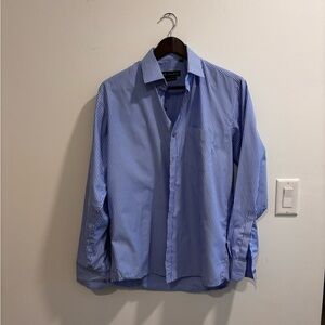 Classic Blue Striped Men's Button-Down Shirt